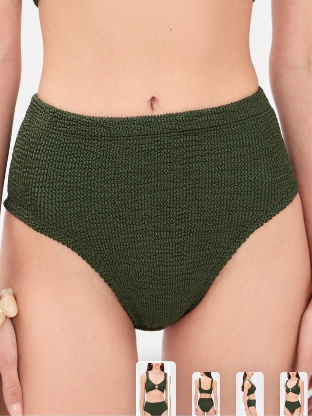 Hunza G High waist green bikini bottoms OS NWT